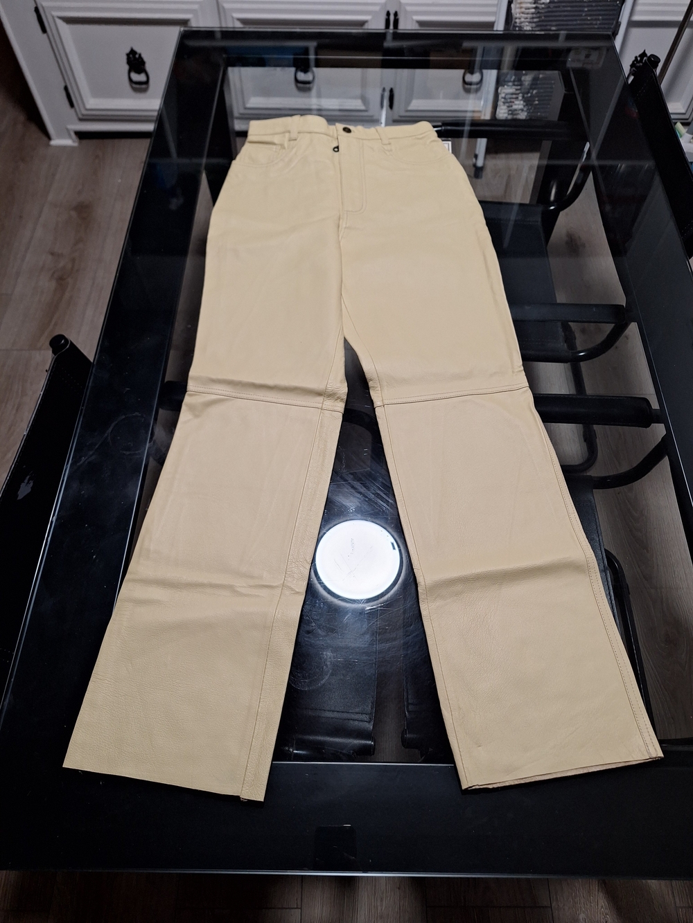 Beige Wide-Leg Pants